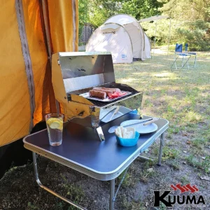 58138 kuuma gas grill camping table tent grilled sausage vegetables