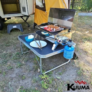 58139 kuuma gas grill camping table trailer sausages vegetables