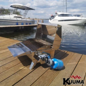 58144 kuuma gas grill open tray campingaz wooden pier port