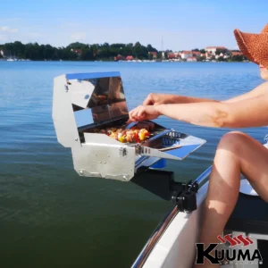 58144 kuuma gas grill open tray rail mounted motorboat lake shish kebabs
