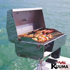 58180 kuuma gas grill rod holder mount boat open lid grilling food