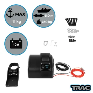 69002 trac fisherman 20 complete set on white background electric winch roller cables sha