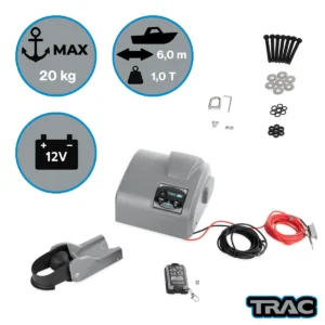 69004 trac angler 30 auto deploy complete set on white background electric winch roller c