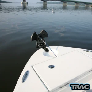 69004 trac angler 30 auto deploy installed in storage compartment with river anchor