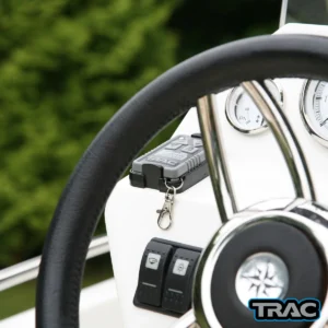 69005 trac deckboat 40 auto deploy wireless remote control with mounting bracket on console