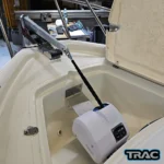 69020 trac seaside 40 auto deploy installed in houseboat compartment with fluke anchor