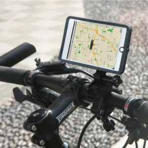 X69T Bar Mount with quick release TYPE T for ActiveKEY tablet installed on bicycle