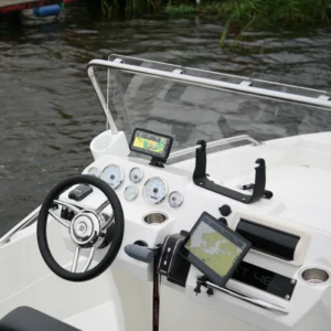 X69T Bar Mount with quick release TYPE T for ActiveKEY tablet installed on fishing boat