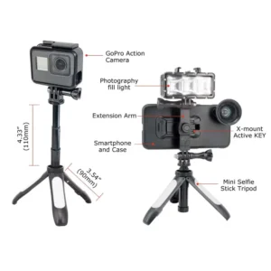 X70K 2 IN 1 Mini Tripod Selfie Stick TYPE K for Active KEY