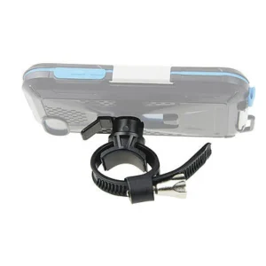 x22k armor x bicykle mount for smartphone mounted on steering white background