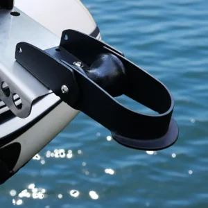 Rolka kotwiczna Kotwice river grzybek RKT25 zamontowana na pontonie wedkarskim