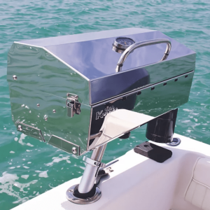 Grill zamontowany w uchwycie na wędki – system Kuuma