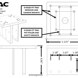 Side/ transom mount 90° - for winches or TRAC crane