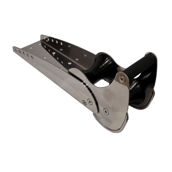 Stainless steel tilt anchor roller - polished