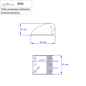 Guide roller for rope or chain - Polished