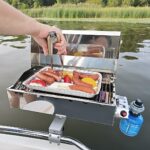 Grill gazowy do łodzi Kuuma z otwartą pokrywą