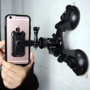 x76k armor x iphone triple suction cup mount with 14 threaded head 360 degree tripod ball head mount for smartphone 6