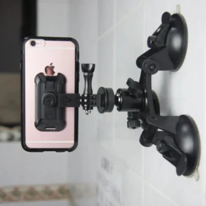 x76k armor x iphone triple suction cup mount with 1 4 threaded head 360 degree tripod ball head mount for smartphone 3